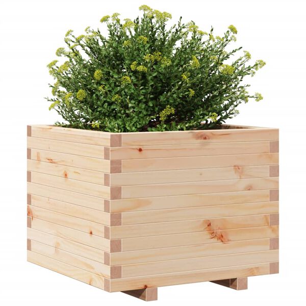 vidaXL Garden Planter Natural wood Solid pinewood Medium Durable