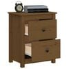 vidaXL Bedside Cabinet Honey Brown Solid Pine Wood 19.7x13.8x24.2 in