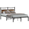 vidaXL Bed Frame Smoked Oak Engineered Wood and Steel Small Double