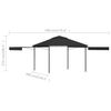 vidaXL Gazebo with Double Extending Roofs 9.8'x9.8'x9' Anthracite 0.6 oz/ft²