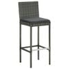 vidaXL Garden Bar Set Grey PE rattan, steel, polyester fabric Footrest