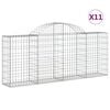vidaXL Gabion Basket Set of 11 Silver Galvanized Iron Large