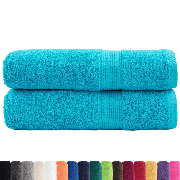 vidaXL Bath Towel Set of 2 Turquoise 100% cotton Large Bath Towel