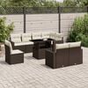vidaXL Garden Sofa Set Brown PE rattan Large Modular Garden Sofa Set