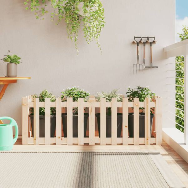 vidaXL Garden Raised Bed Natural Wood Solid Pine Wood 59.1x19.7x19.7 in