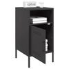 vidaXL Bedside Cabinet Set of 2 Black Cold-rolled steel Adjustable Feet