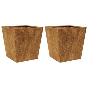 vidaXL Garden Planter Set of 2 Natural metal, Rust develops over time.