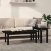 vidaXL Coffee Table Set Black Solid pine wood Medium Stackable