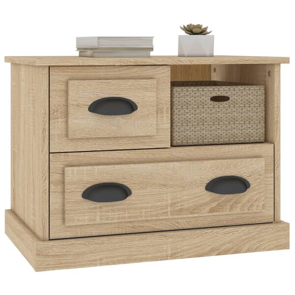 vidaXL Bedside Cabinet Sonoma oak Engineered wood Standard