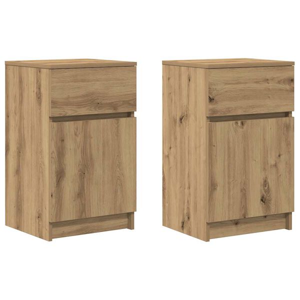 vidaXL Bedside Cabinet Set of 2 Artisan oak Engineered wood