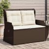 vidaXL Garden Bench Brown Poly Rattan