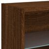 vidaXL Bedside Cabinet Brown Oak Engineered wood, Glass Medium