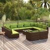 vidaXL Garden Lounge Set Brown, Green