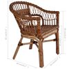 vidaXL Dining Chair Natural Brown Natural Rattan and Wood Medium Durable