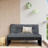 vidaXL Garden Middle Sofa Black Solid pine wood Medium Modular