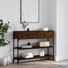 vidaXL Console Table Brown Oak Engineered Wood and Metal