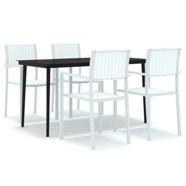vidaXL 5 Piece Patio Dining Set White