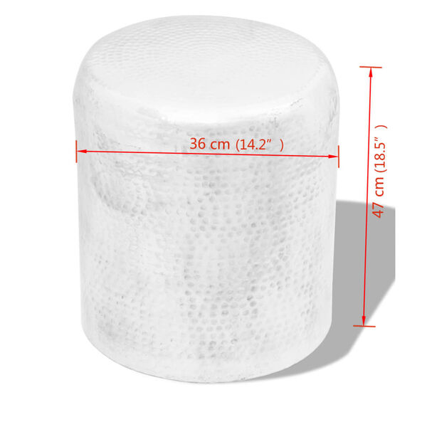 vidaXL Side Table Silver Aluminum Medium Durable