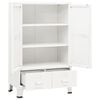 vidaXL Storage Chest White Metal Medium Storage Chest Rectangular
