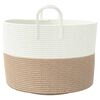vidaXL Storage Basket Brown and White 100% Cotton Collapsible