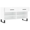 vidaXL Shoe Bench White Engineered wood Medium Storage Shoe Bench
