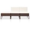 vidaXL Garden Lounge Set Brown PE rattan Compact Modular