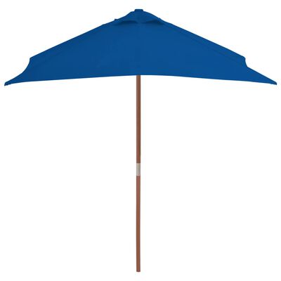vidaXL Outdoor Parasol with Wooden Pole Blue 59.1"x78.7"