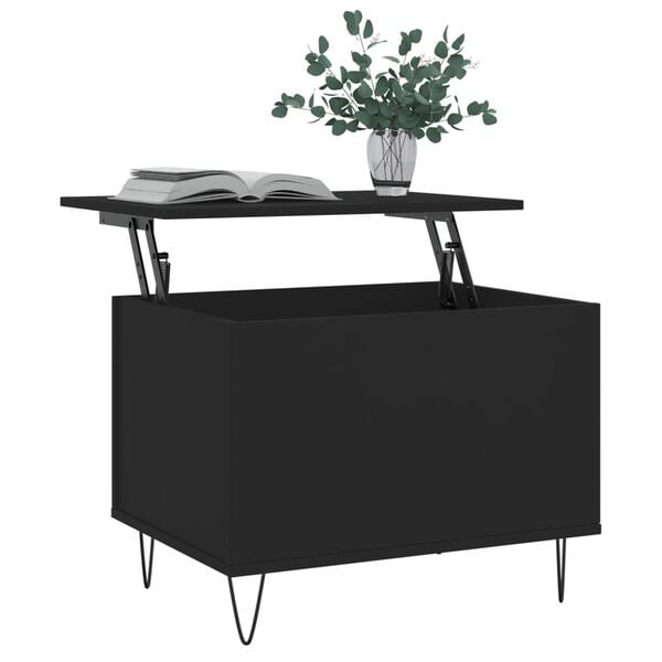 vidaXL Coffee Table Black Engineered wood, Metal Small Coffee Table