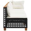 vidaXL Garden Sofa Set of 3 Black and Cream White