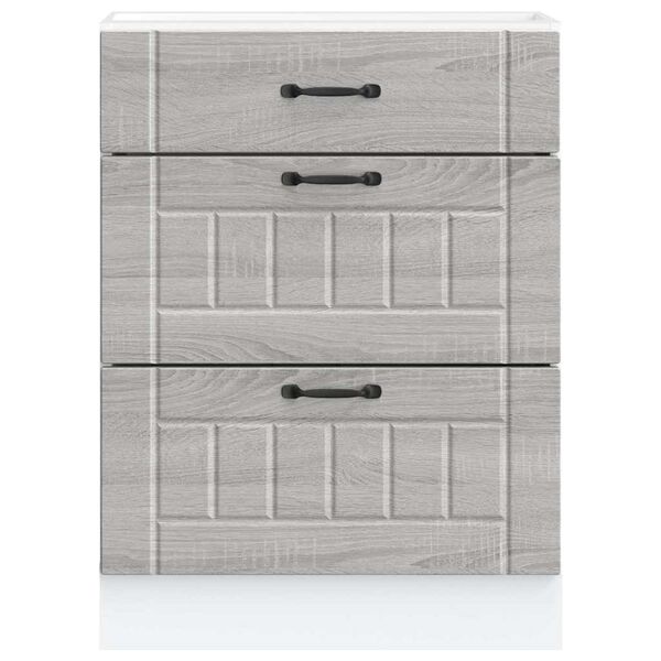 vidaXL Kitchen Base Cabinet Grey sonoma Engineered wood Medium