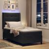 vidaXL LED Box Spring Bed with Mattress Black 39.4" x 78.7" Velvet