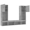 vidaXL 5 Piece TV Wall Units with LED Concrete Gray Engineered Wood