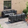 vidaXL Garden Sofa Set 7 pcs Black Aluminium