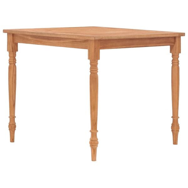 vidaXL Batavia Table Natural Teak Solid Teak Wood 33.5x33.5 in Durable