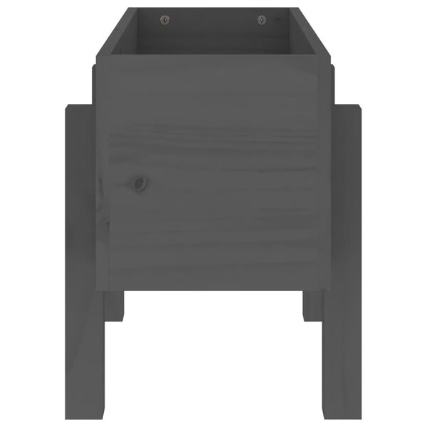 vidaXL Garden Planter Grey Solid Pine Wood Medium Decorative Inlays