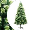 vidaXL Artificial Hinged Christmas Tree Green PVC 5 ft Collapsible