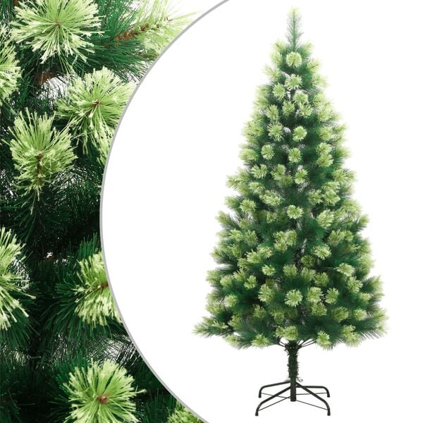 vidaXL Artificial Hinged Christmas Tree Green PVC 5 ft Collapsible