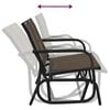 vidaXL Garden Glider Bench Brown Textilene fabric and Steel Medium