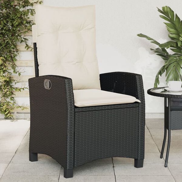 vidaXL Reclining Garden Chair Set of 2 Black, Cream White