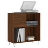 vidaXL Record Cabinet Brown Oak Engineered Wood, Iron Medium
