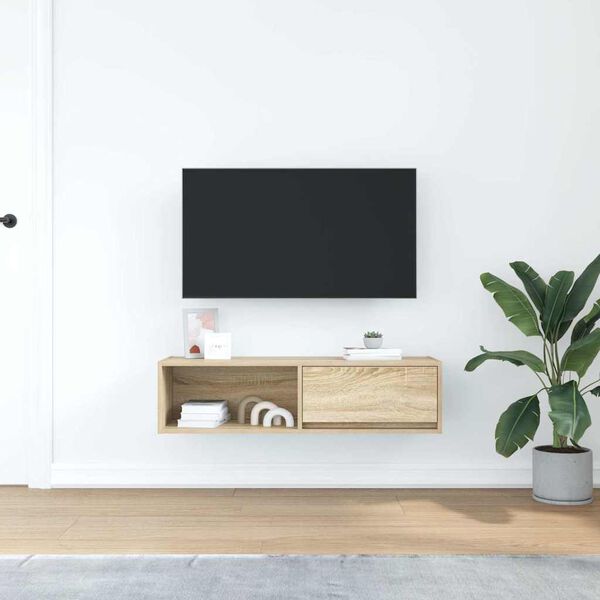 vidaXL TV Cabinet Sonoma oak Engineered wood 39.4 in TV Cabinet