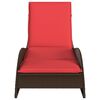 vidaXL Sun Lounger with Cushion Brown 23.6x80.7x28.7" Poly Rattan