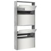 vidaXL Shoe Cabinet Concrete Grey Engineered wood, glass