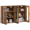 vidaXL Wall Mounted Cabinets 2 pcs Old wood 27.36 x 13.39 x 35.43 in