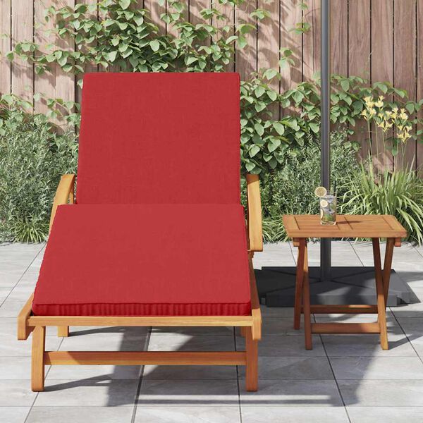 vidaXL Sun Lounger Reclining Red 200 x 67 x 84cm Solid Acacia wood