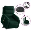vidaXL Electric Stand Up Massage Recliner Chair Dark Green Velvet Medium