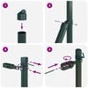 vidaXL Fence Posts Manual 7 pcs Green Ø32mm 210 cm Galvanized steel