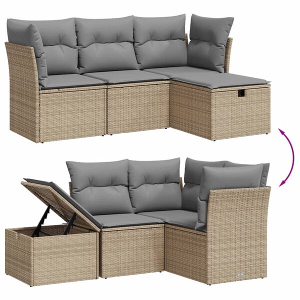 vidaXL Garden Sofa Set Mix beige, Light grey