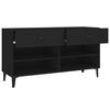 vidaXL Shoe Cabinet Black Engineered Wood Shoe Cabinet Rectangular