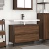vidaXL Bathroom Basin Cabinet Brown oak Engineered wood, steel Compact
